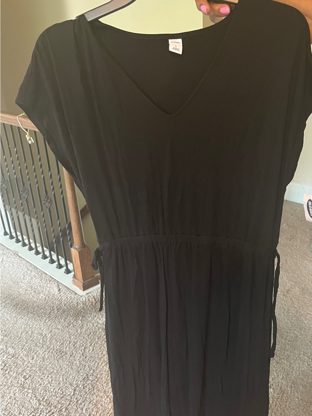 Old Navy Black Sheath Maxi Dress V-neck - Picture 2 of 8